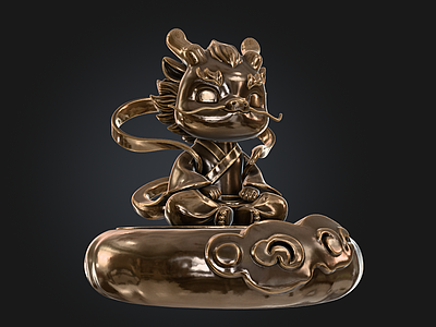 中式雕塑摆件 生肖龙雕塑 龙雕塑摆件 美陈 金属雕塑