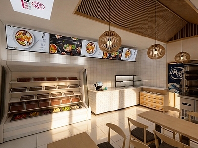 原木风其他餐饮空间 麻辣烫店