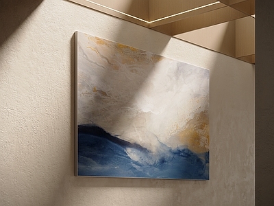 侘寂抽象画 无框挂画 方形挂画 油画 走廊挂画