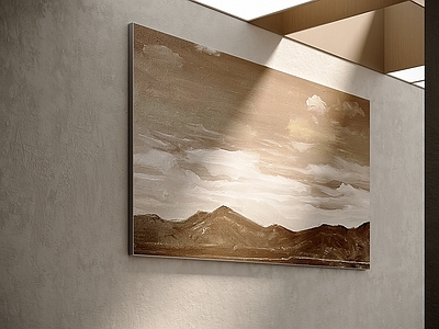 侘寂油画 客厅装饰挂画 山水挂画 肌理画