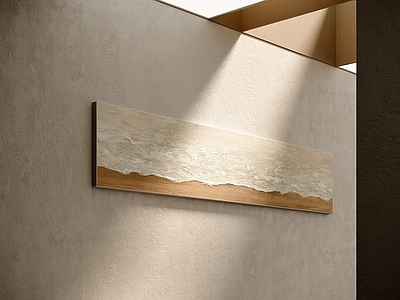 侘寂抽象画 长形挂画 油画 办公室装饰挂画 客厅装饰挂画 肌理画
