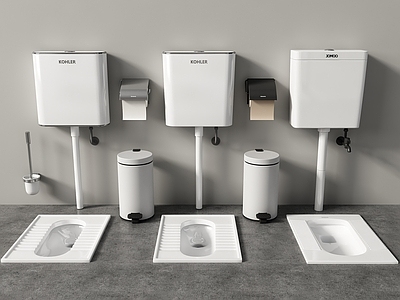 现代马桶 蹲便器 冲水箱 蹲坑 蹲厕