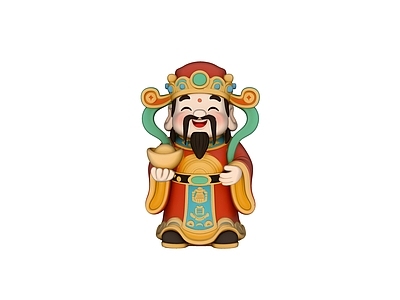 新中式雕塑摆件 财神爷摆件 财神爷美陈 中式美陈 春节美陈