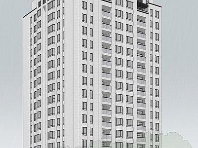 现代主义小高层住宅楼