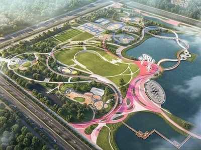 现代主义体育公园 城市公园 滨水公园 运动公园