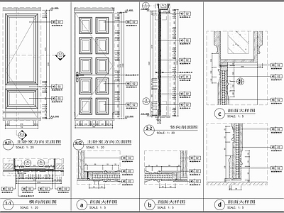综合门节点 卧室单开门 实木隐形门 单开门平开门 木门节点