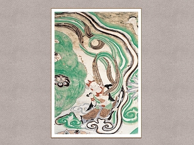 中式挂画 吹笛飞天 敦煌壁画 装饰画
