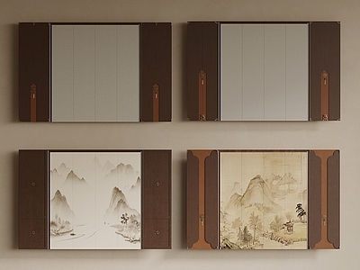 新中式床头背景墙