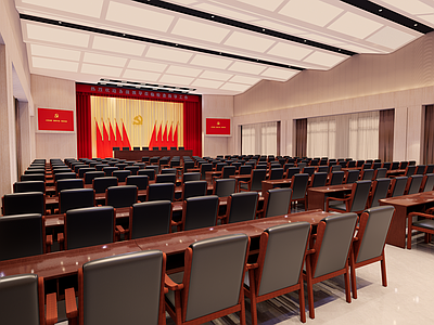 现代报告厅 大型党委报告厅 党员大会会场 工装报告厅 机关党群空间 八红旗党建会场