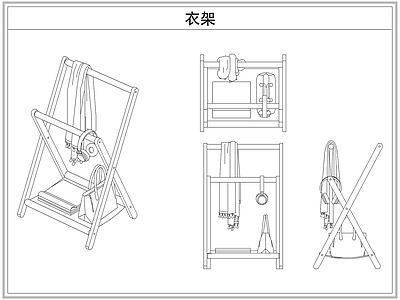 综合软装摆件图库 落地挂衣帽架