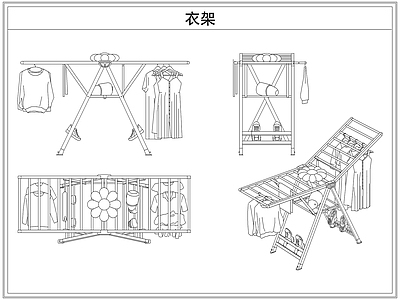 综合软装摆件图库 落地挂衣帽架