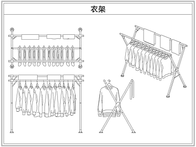 综合软装摆件图库 落地挂衣帽架