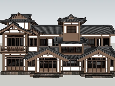 中式古建古建筑 中式古建筑 客栈 酒楼