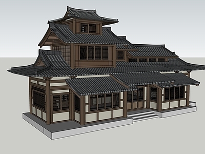 中式古建古建筑 中式古建筑 粮站 客栈
