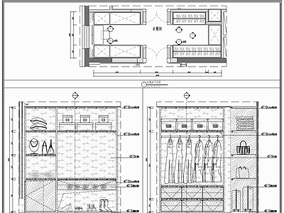 衣帽间 别墅卧室衣帽间 更衣间 衣帽间布局 服装包包 鞋子生活用品