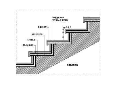 楼梯节点详图 楼梯灯带 节点大样图