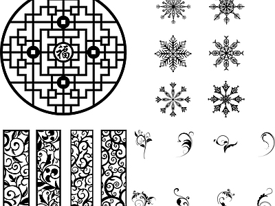 其他图库 花纹 中式 中式线稿 贴图 纹理