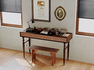 中古风书桌椅