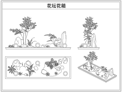 灌木种植 花坛花箱花池