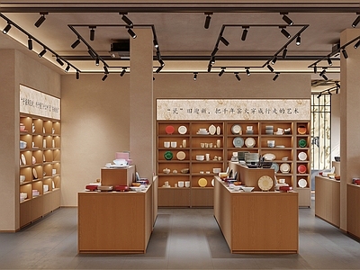 新中式家居专卖店 工装 瓷器 陶罐