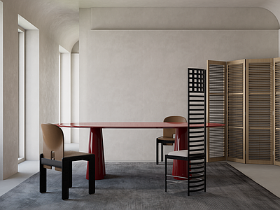 意式极简家居餐厅 cassina 艺术餐桌椅组合 现代艺术餐厅 意式餐桌椅组合 高餐椅