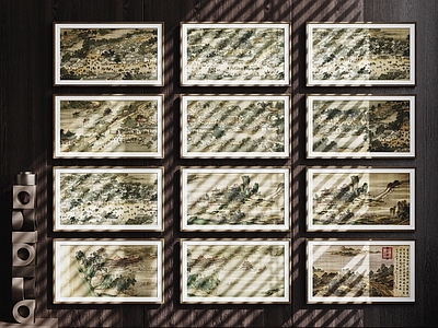 新中式挂画组合 宋氏装饰画 相框 风景画