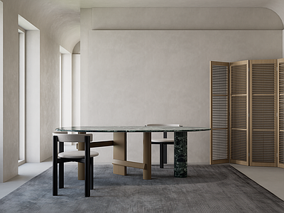 意式极简家居餐厅 cassina 现代餐桌 意式轻奢椭圆餐桌 椭圆长餐桌组合 家居餐桌组合