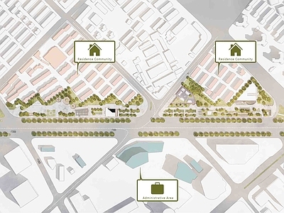 其他公园景观 城市带状公园方案 道路口袋公园方案