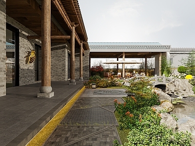 新中式景观庭院