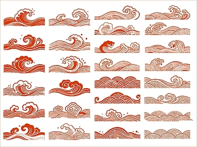 其他图库 中式海浪纹样