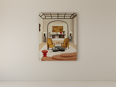 中古风油画 装饰画 挂画