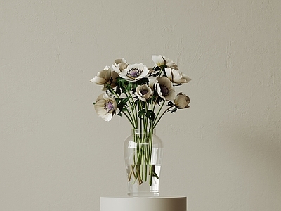 极简花艺 现代中古花瓶花艺 新中式花瓶 侘寂风装饰品 极简玻璃花瓶 餐桌陶瓷花瓶