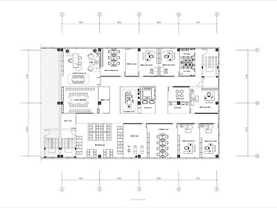 整体办公空间 800平办公布局 整体办公布局 现代办公规划