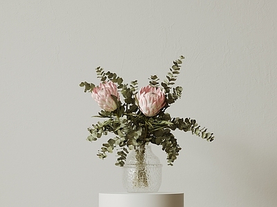 极简花艺 现代中古花瓶花艺 新中式花瓶 侘寂风装饰品 极简玻璃花瓶 餐桌陶瓷花瓶