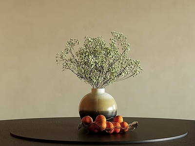 极简花艺 桌面花器 枝条插花 果品搭配 餐桌陈设 花瓶