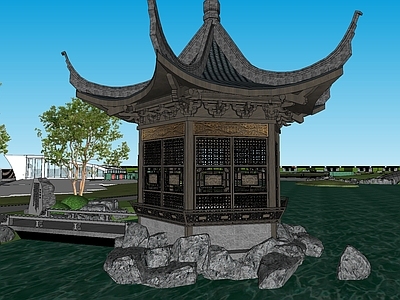 中式古建亭子 景观古亭
