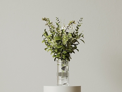 极简花艺 现代中古花瓶花艺 新中式花瓶 侘寂风装饰品 极简玻璃花瓶 餐桌陶瓷花瓶