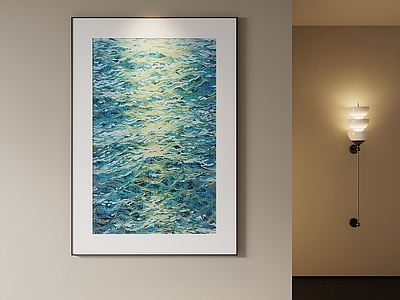 极简抽象挂画 海景肌理挂画 玄关海洋抽象画 写意抽象风景挂画 侘寂风 现代轻奢挂画