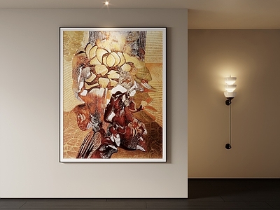 现代简约抽象画 侘寂花卉挂画 复古装饰挂画 肌理装饰挂画 玄关入户挂画 餐厅装饰挂画