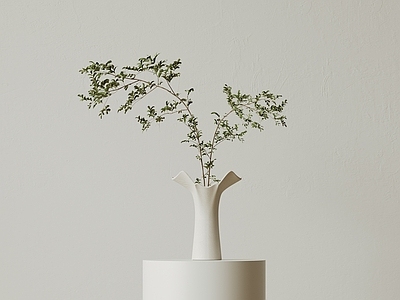 极简花艺 现代中古花瓶花艺 新中式花瓶 侘寂风装饰品 极简玻璃花瓶 餐桌陶瓷花瓶