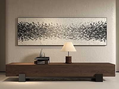 侘寂油画 手绘肌理画 抽象画 长条装饰画