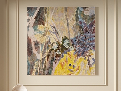 奶油风抽象挂画 法式抽象奶油挂画