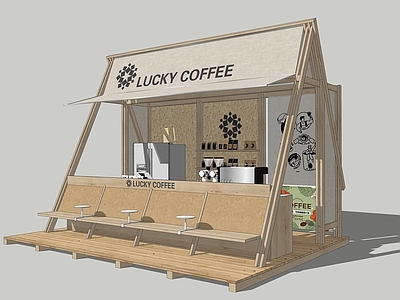 原木风集市 摊位 咖啡店 奶茶店 快闪店 网红集市