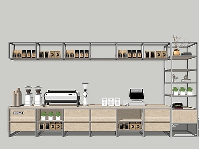 原木风吧台 铝型材吧台 海洋板吧台 模块化家具 咖啡厅 快闪店