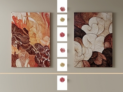 现代抽象挂画 中古艺术挂画 肌理画 油画阿 花卉装饰画 美容院装饰画
