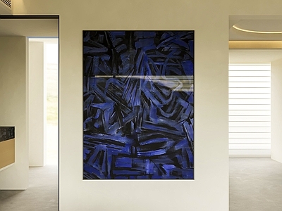 极简挂画 墙面画框 抽象画面 客厅装饰 竖幅画作 墙面装饰