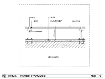 地面综合节点 抗静电架空地板