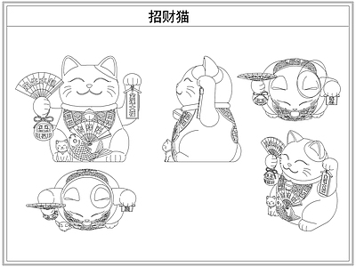 综合软装摆件图库 招财猫摆件