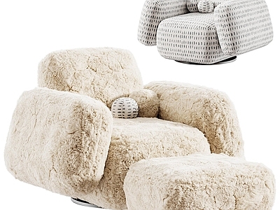 奶油风单人沙发
