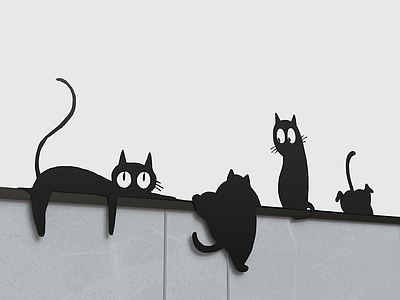 现代简约挂件 猫咪剪影 小猫剪影墙头挂件 猫咪雕塑 小猫雕塑摆件